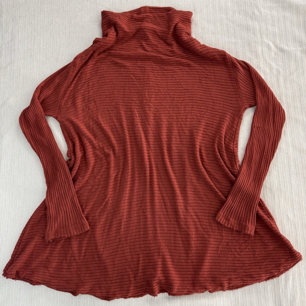 Free People We The Free Top Womens‎ Small Red Orange Ribbed Tunic Split Back